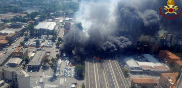 Fireball near Bologna airport after road crash explosion