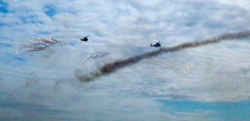 Azerbaijani Air Force helicopters hold tactical training 