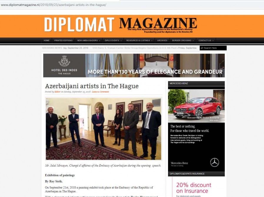 Diplomat Magazine: Azerbaijani artists in The Hague