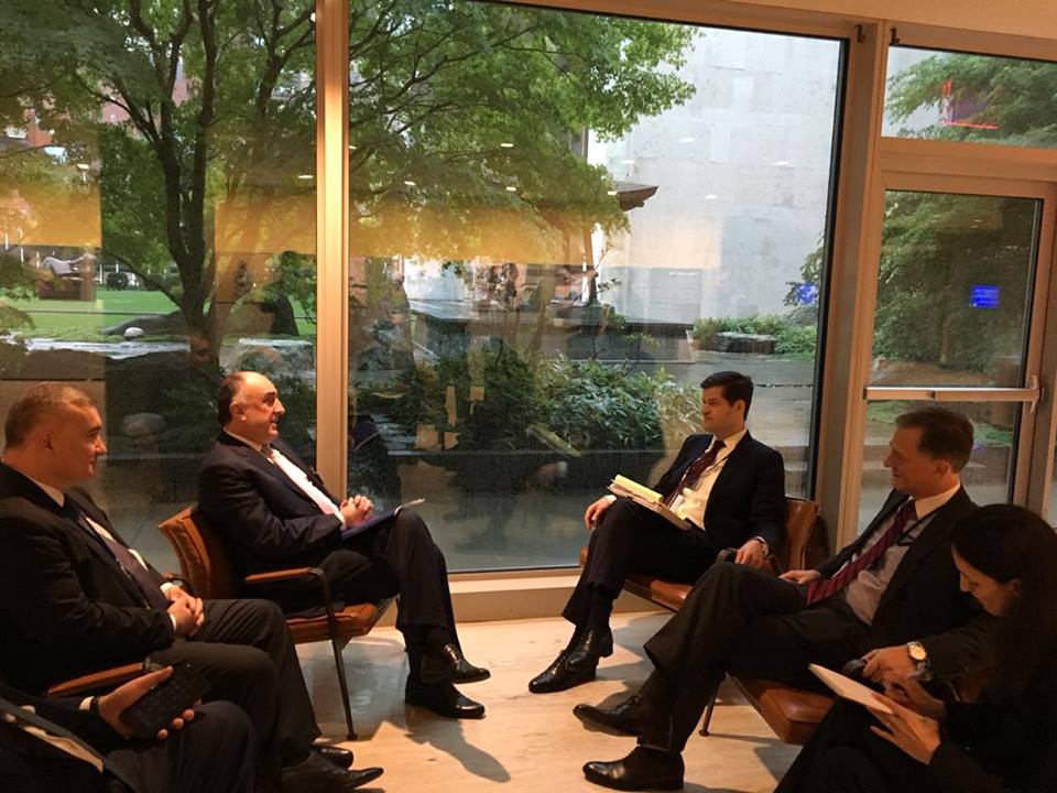 Elmar Mammadyarov meets US Assistant Secretary of State for European and Eurasian Affairs Wess Mitchell in New-York