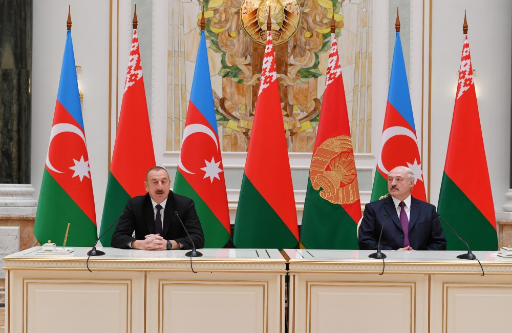 Presidents of Azerbaijan, Belarus made press statements