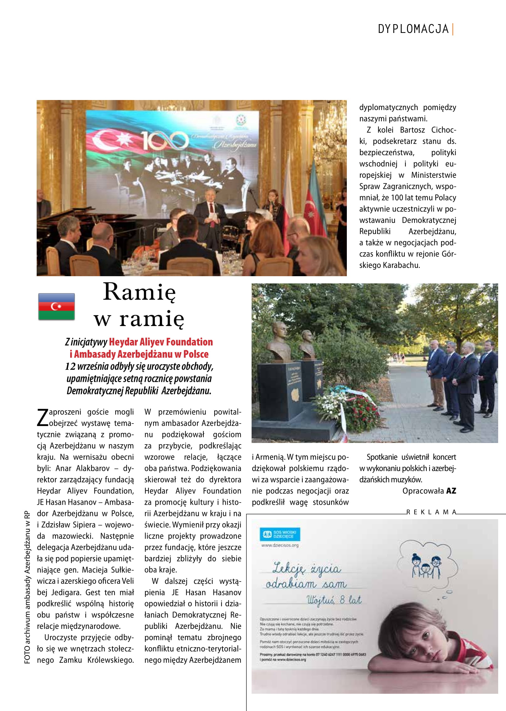 Polish magazine publishes article on event held in Warsaw to mark centenary of Azerbaijan Democratic Republic 