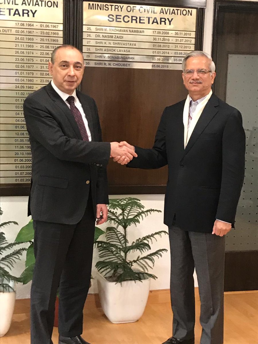 Azerbaijani ambassador meets with secretary of India’s Civil Aviation Ministry
