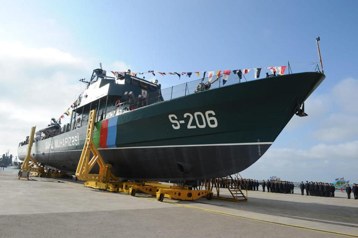 Azerbaijan’s border guard ship set afloat in Caspian Sea 
