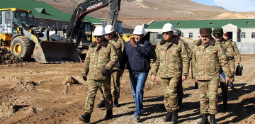 Azerbaijani defense minister visits several military facilities under construction 
