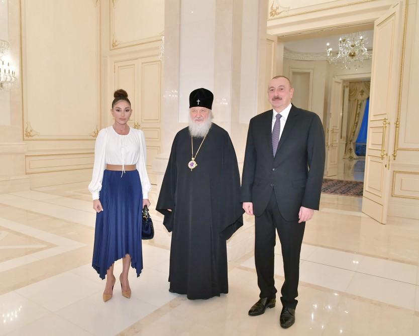 President Ilham Aliyev and First Lady Mehriban Aliyeva meet with Patriarch Kirill of Moscow and All Russia 