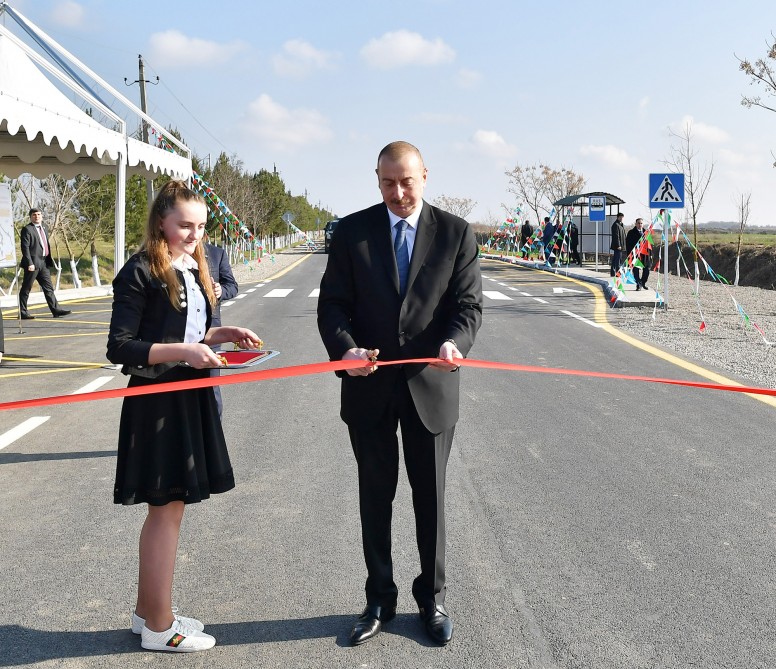 Azerbaijani president inaugurates new highway