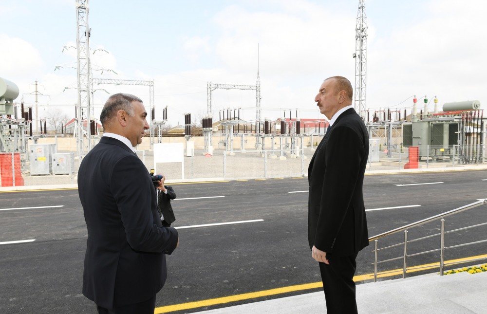 Azerbaijani president attends opening of Beylagan-1 substation