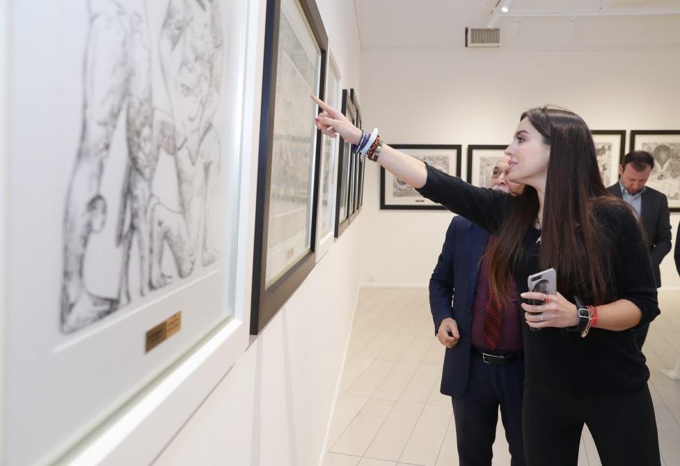 Heydar Aliyev Foundation VP Leyla Aliyeva views exhibition of People’s Artist Arif Huseynov