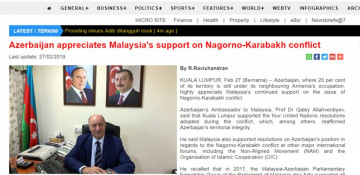 Ambassador: Azerbaijan appreciates Malaysia's support on Nagorno-Karabakh conflict