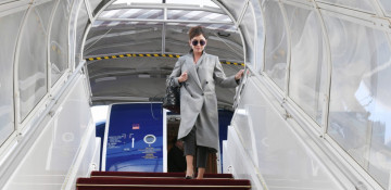 Azerbaijan's First VP Mehriban Aliyeva arrives in France