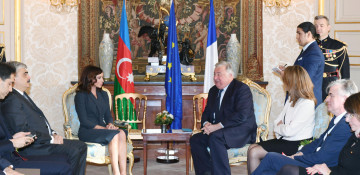 First Vice-President of Azerbaijan Mehriban Aliyeva meets President of French Senate Gerard Larcher