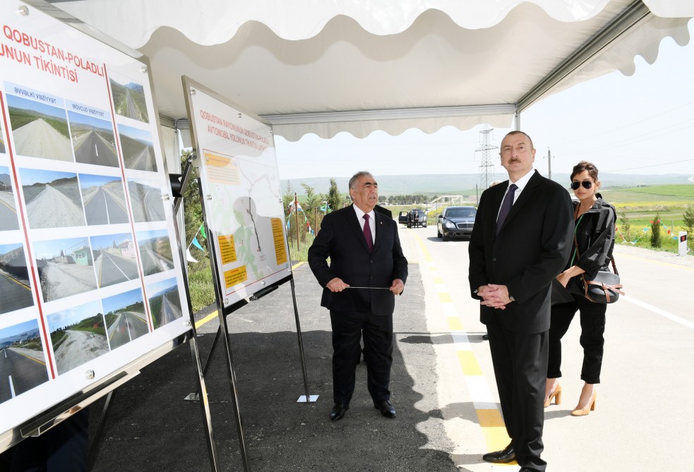 President Ilham Aliyev attends opening of Gobustan-Poladli highway