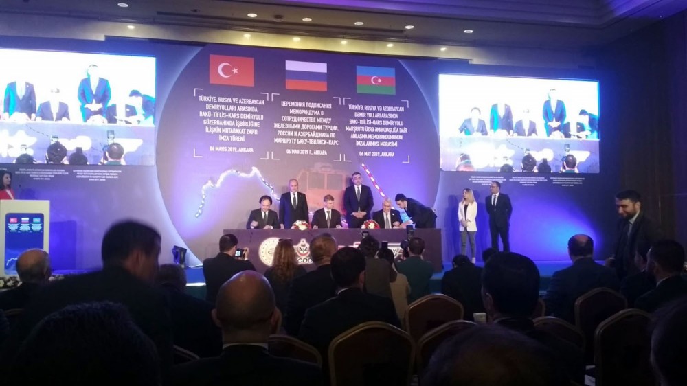 Azerbaijan, Russia and Turkey sign MoU on railway cooperation