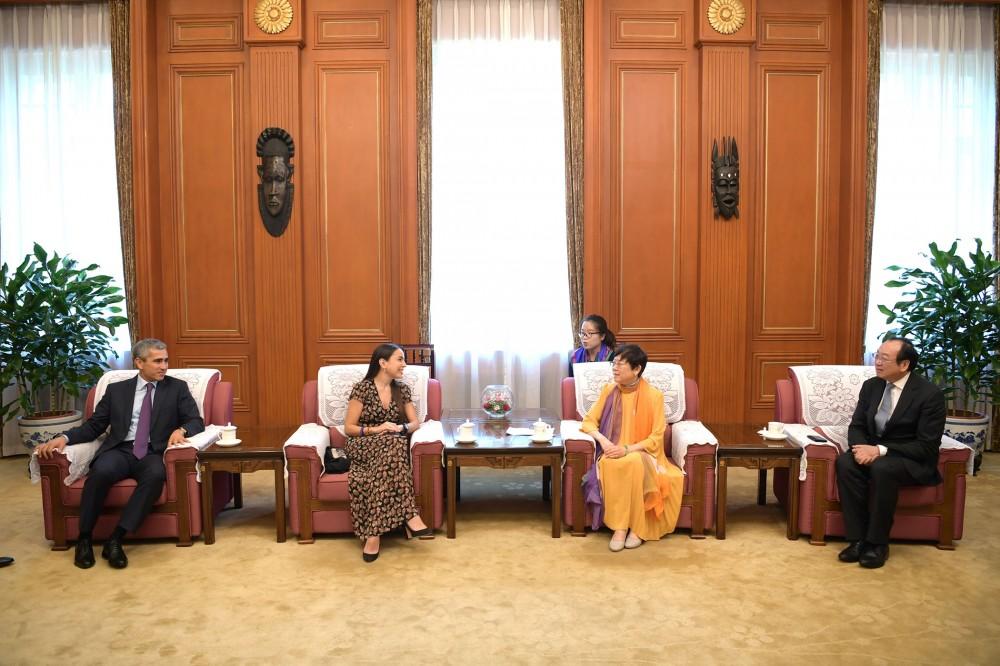 Leyla Aliyeva meets president of Chinese People's Association for Friendship with Foreign Countries in Beijing