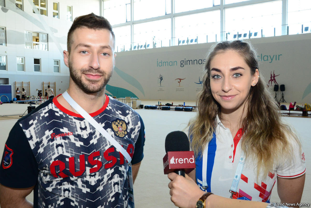 Russia's Armenian gymnasts talk beautiful Baku and favorable weather