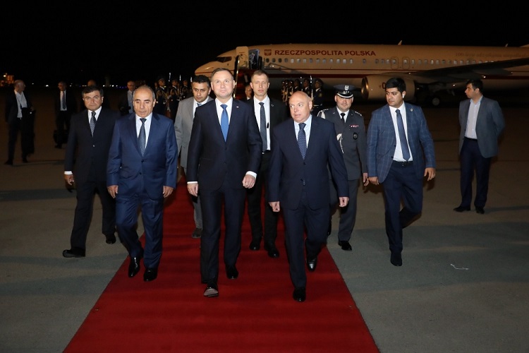 President of Poland Andrzej Duda arrives in Azerbaijan for official visit