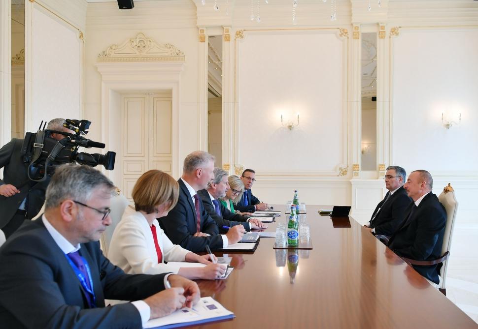 President Ilham Aliyev receives delegation led by EU Commissioner