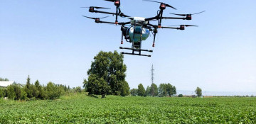 Drone used for spraying pesticides on cotton field in Azerbaijan for first time 