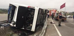 Bus with Azerbaijani tourists turns over in Turkey
