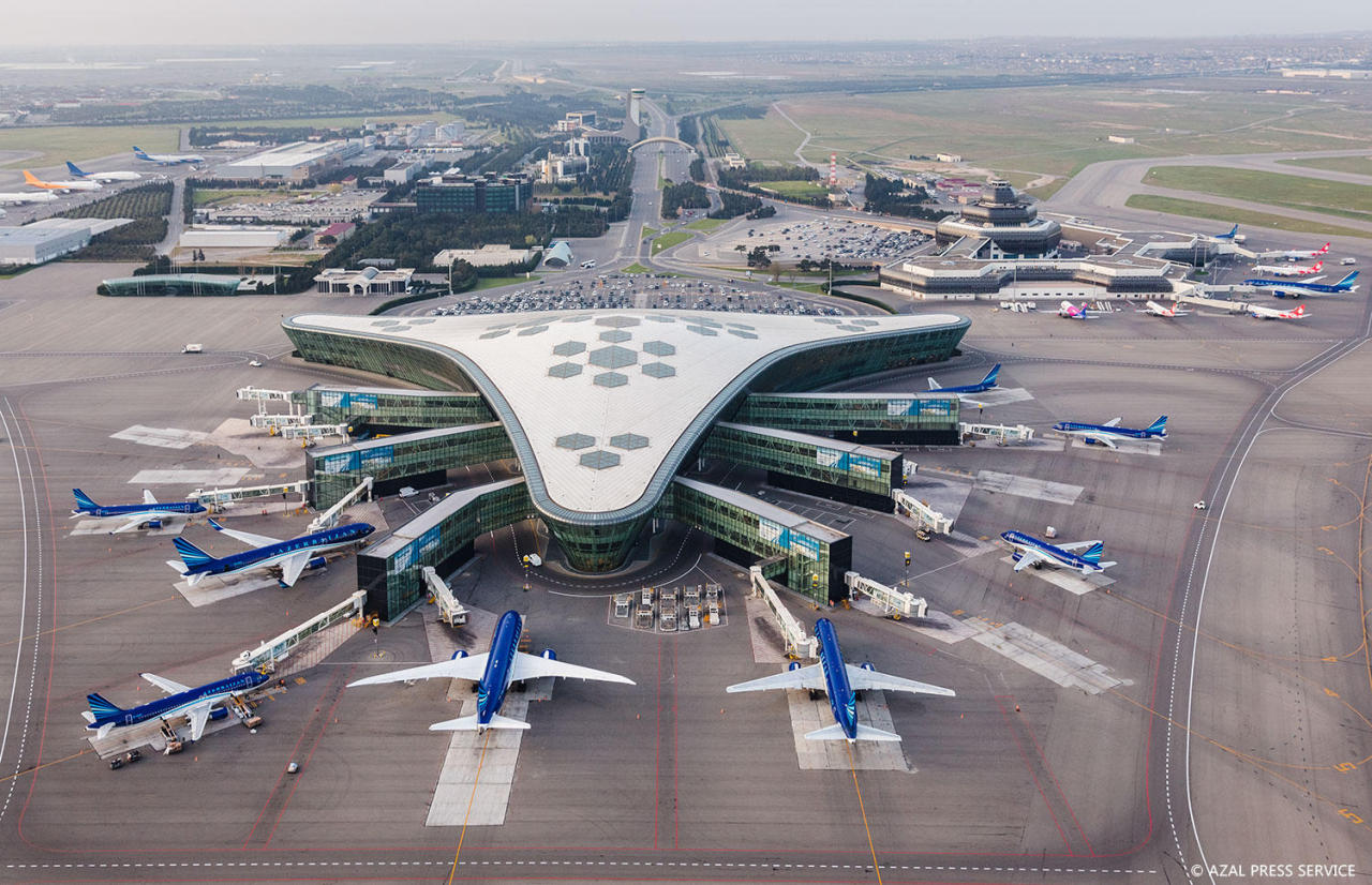 Baku's Heydar Aliyev International Airport operates on schedule despite weather conditions