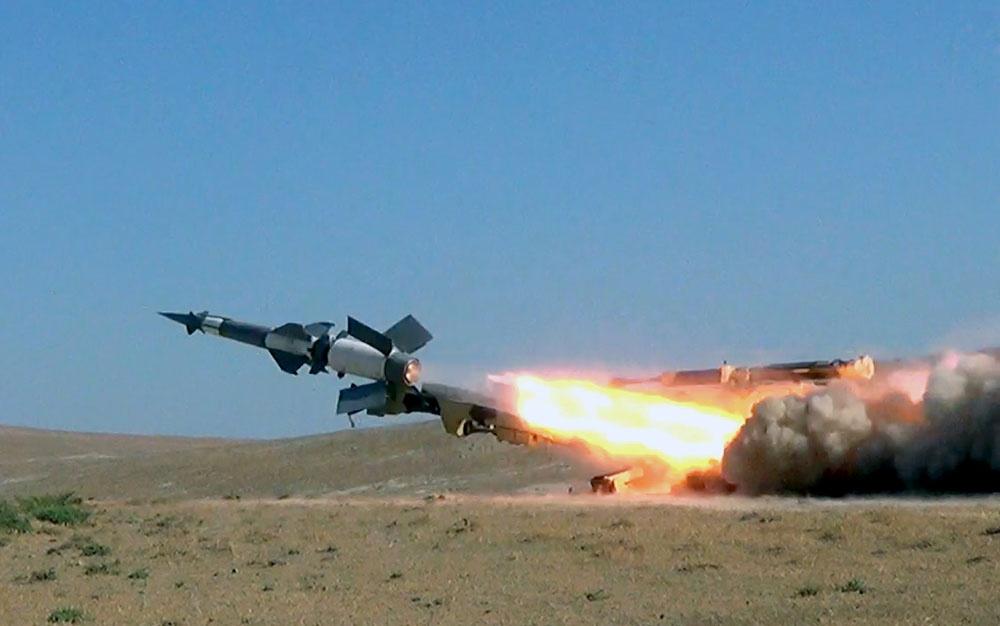 Azerbaijani anti-aircraft missile troops conduct live-fire exercises