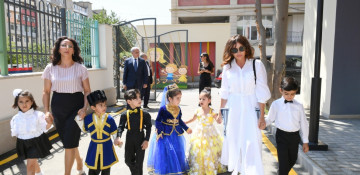 First Vice-President Mehriban Aliyeva attended opening of orphanage-kindergartens and joined festivities for children