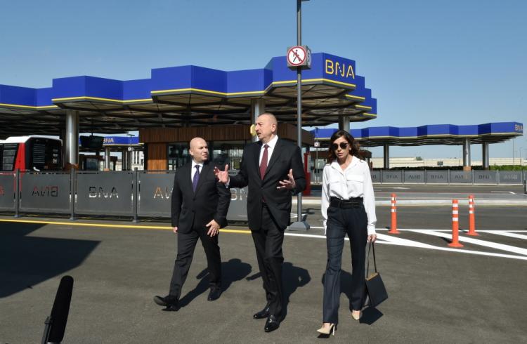 Azerbaijani President and first lady inaugurated Koroglu Transport Exchange Center of Baku Transport Agency