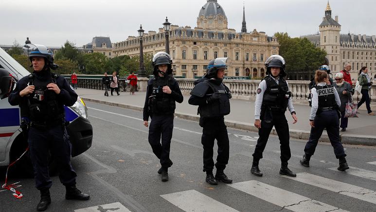 Two officers injured in knife attack at Paris police headquarters