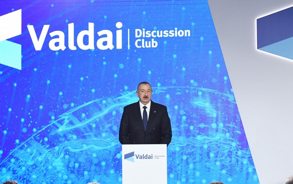Azerbaijani President attends plenary session of the 16th Annual Meeting of the Valdai Discussion Club