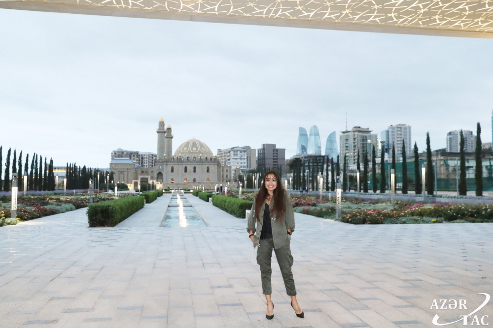 Leyla Aliyeva visits Central Park built along Fuzuli street