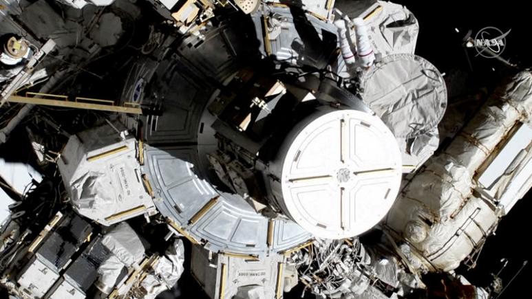 U.S. astronauts embark on the first all-female spacewalk