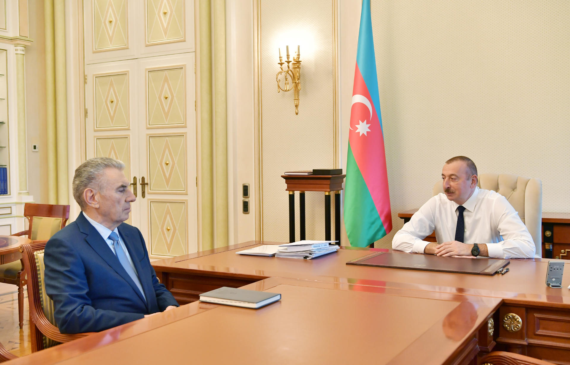President Aliyev receives Deputy PM Ali Hasanov as he submitted his resignation letter