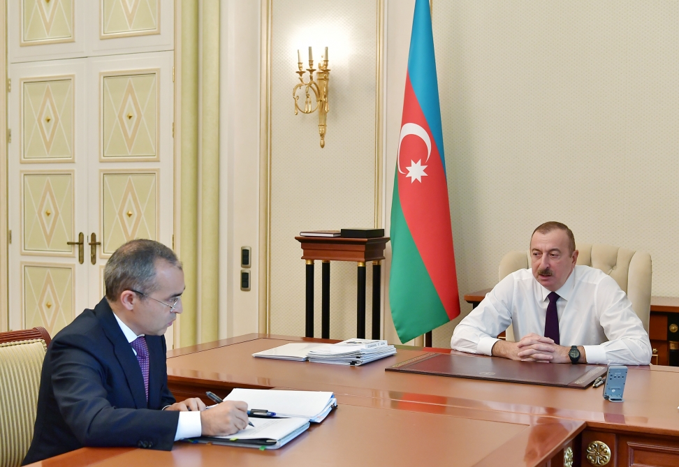 President Ilham Aliyev receives Mikayil Jabbarov in connection with his appointment to new post