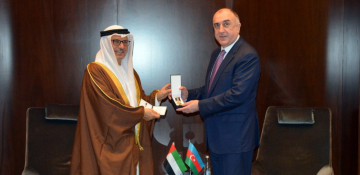 UAE FM presented with medal of 100th anniversary of diplomatic service of Azerbaijan