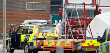 Thirty-nine bodies found in truck near London, driver arrested