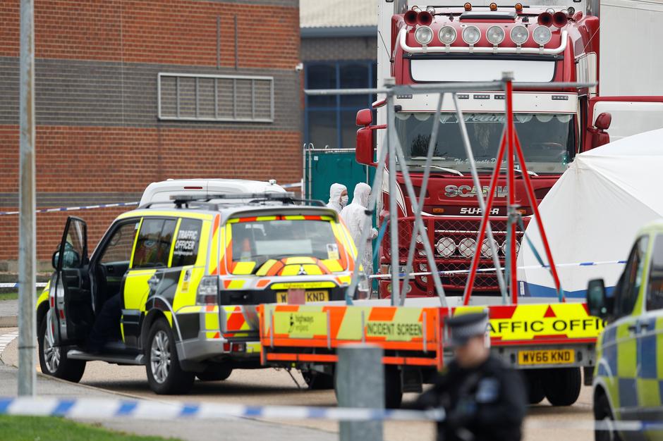 Thirty-nine bodies found in truck near London, driver arrested
