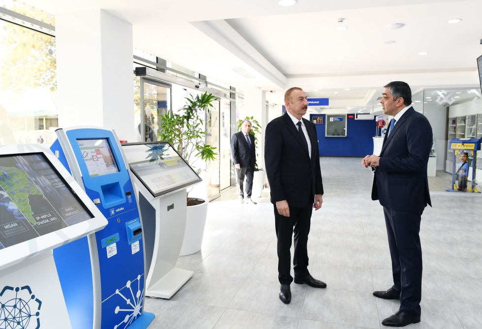 President Ilham Aliyev opens administrative building of Aghdash Telecommunication Junction after major overhaul