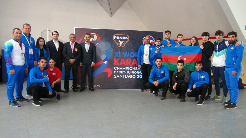 Junior Azerbaijani karate fighters bag four world medals