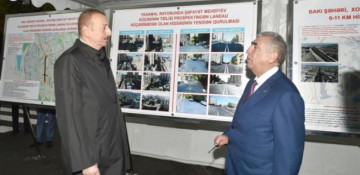 President Ilham Aliyev views renovation work done at Shafayat Mehdiyev street