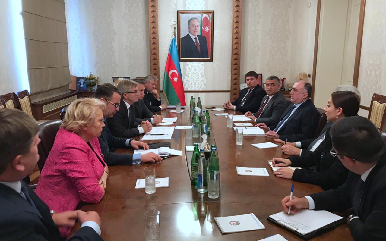 Elmar Mammadyarov receives delegation headed by the chairman of the Seimas (Parliament) of the Republic of Lithuania