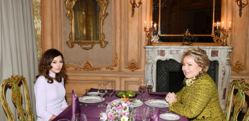 Azerbaijani First VP Mehriban Aliyeva had joint dinner with Chairperson of Russian Federation Council 