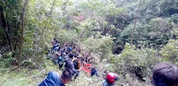 18 dead, 13 injured as passenger bus veered off a mountain road in Nepal