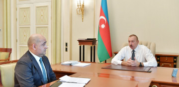 President Ilham Aliyev receives Israfil Mammadov in connection with his appointment to new post