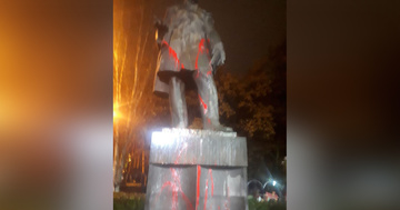 Alexander Griboyedov’s statue in central Yerevan desecrated