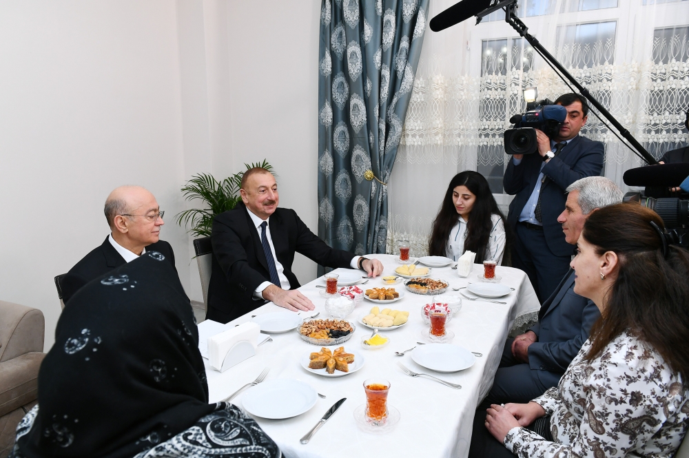 President Ilham Aliyev viewed conditions created at newly constructed building for earthquake-affected families in Shamakhi