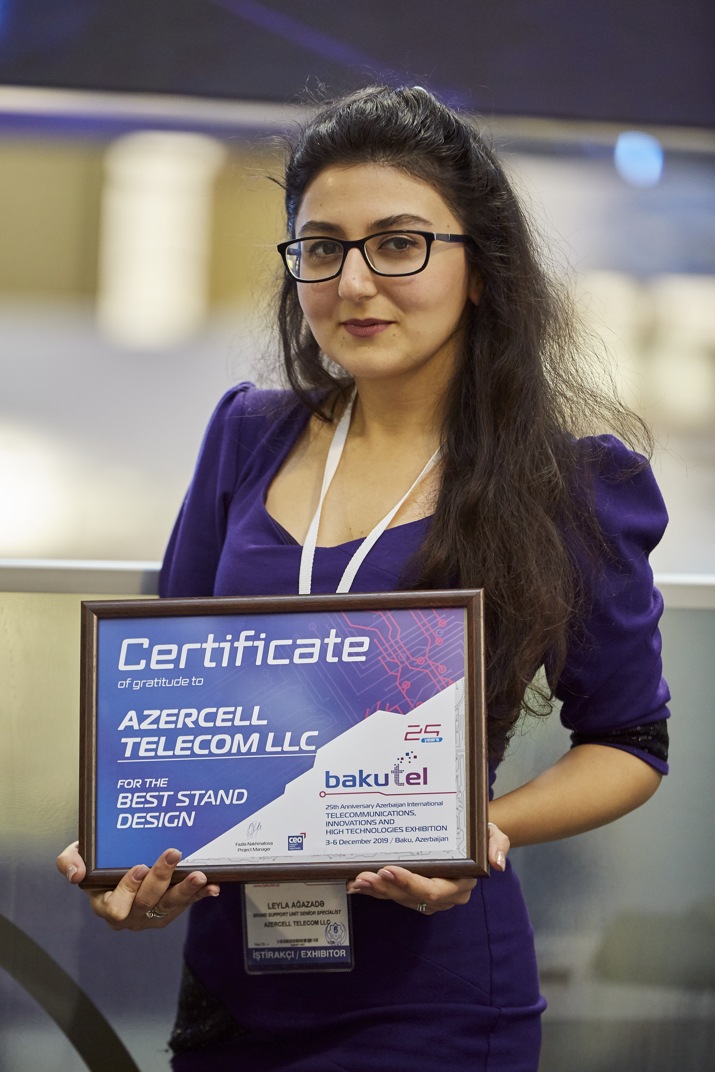Azercell was awarded the certificate for The Best Stand Design