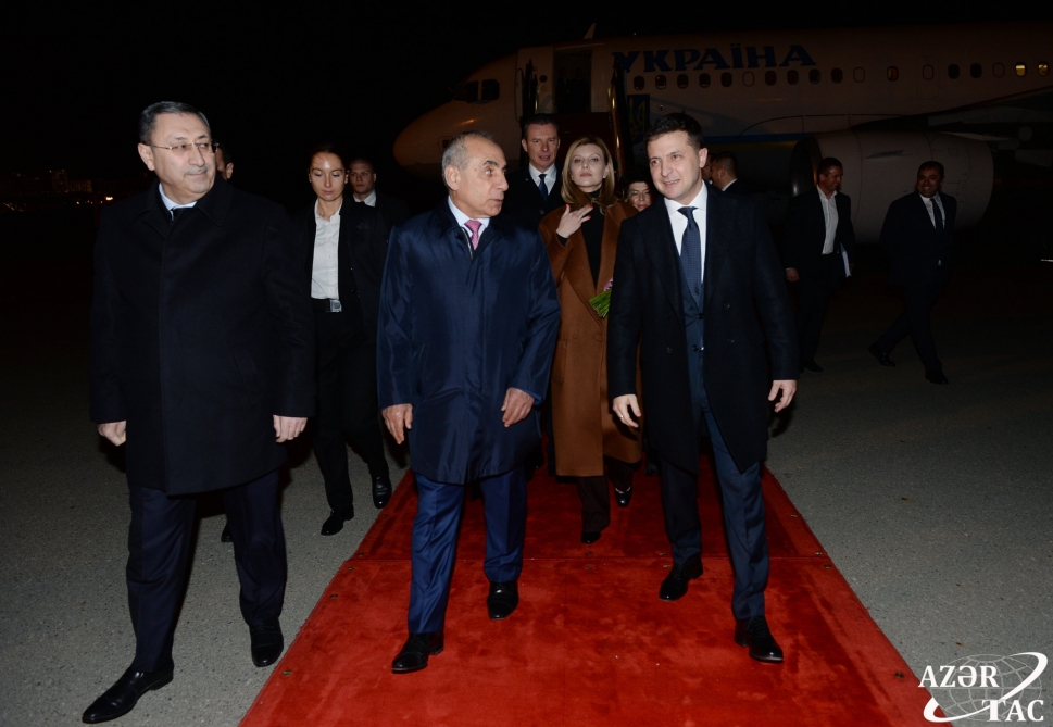 Ukrainian President Volodymyr Zelensky arrives in Azerbaijan on official visit