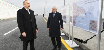 President Ilham Aliyev inaugurates highway tunnel in Pirshaghi settlement