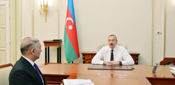 President Ilham Aliyev receives Vugar Ahmadov on his appointment as chairman of Azerishig OJSC